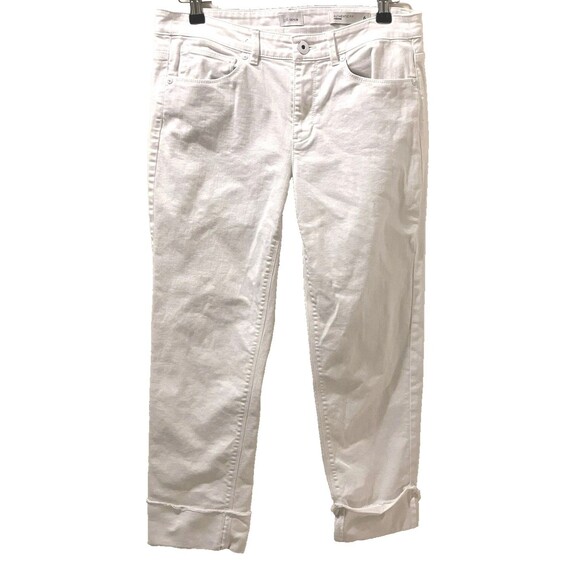 J.Jill Jeans Women’s Cropped Denim Authentic Fit White Cruise Boho Vacation 6 - Picture 2 of 9